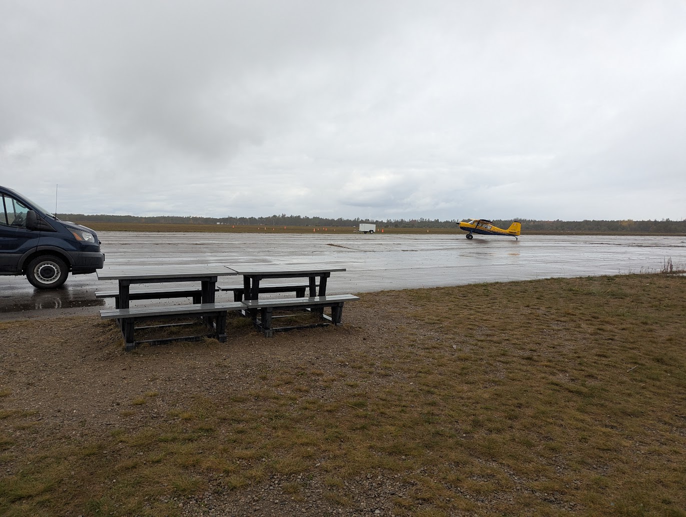 A rainy day at the airport