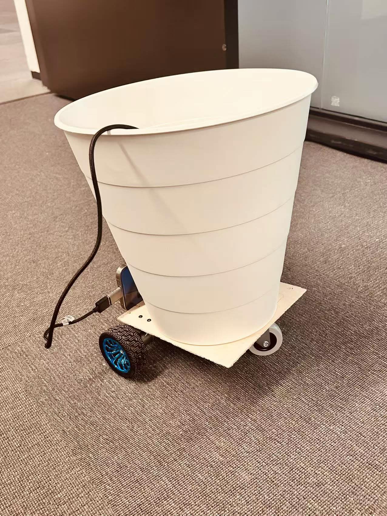 The completed trashcan prototype