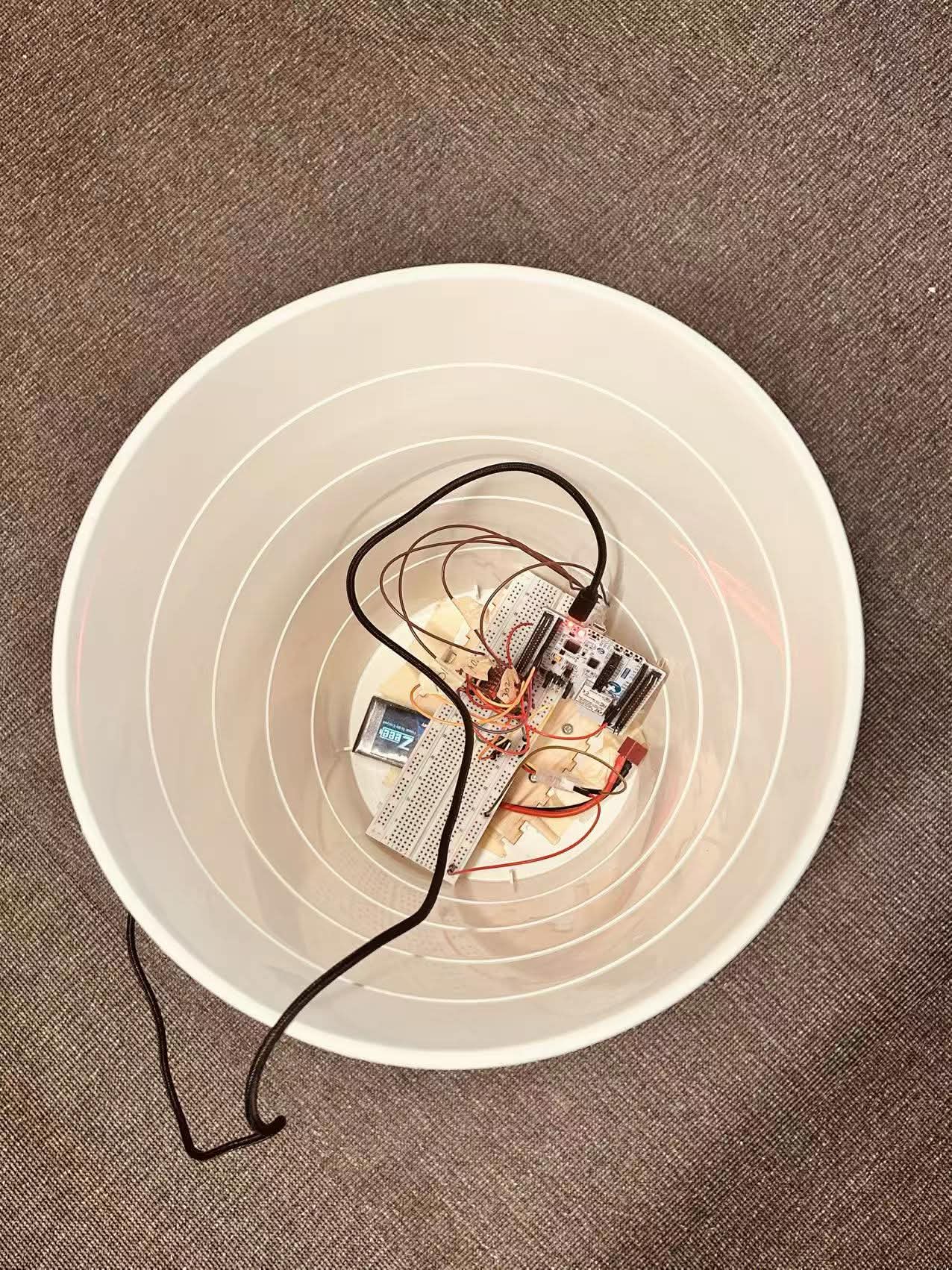 Top view of the electronics